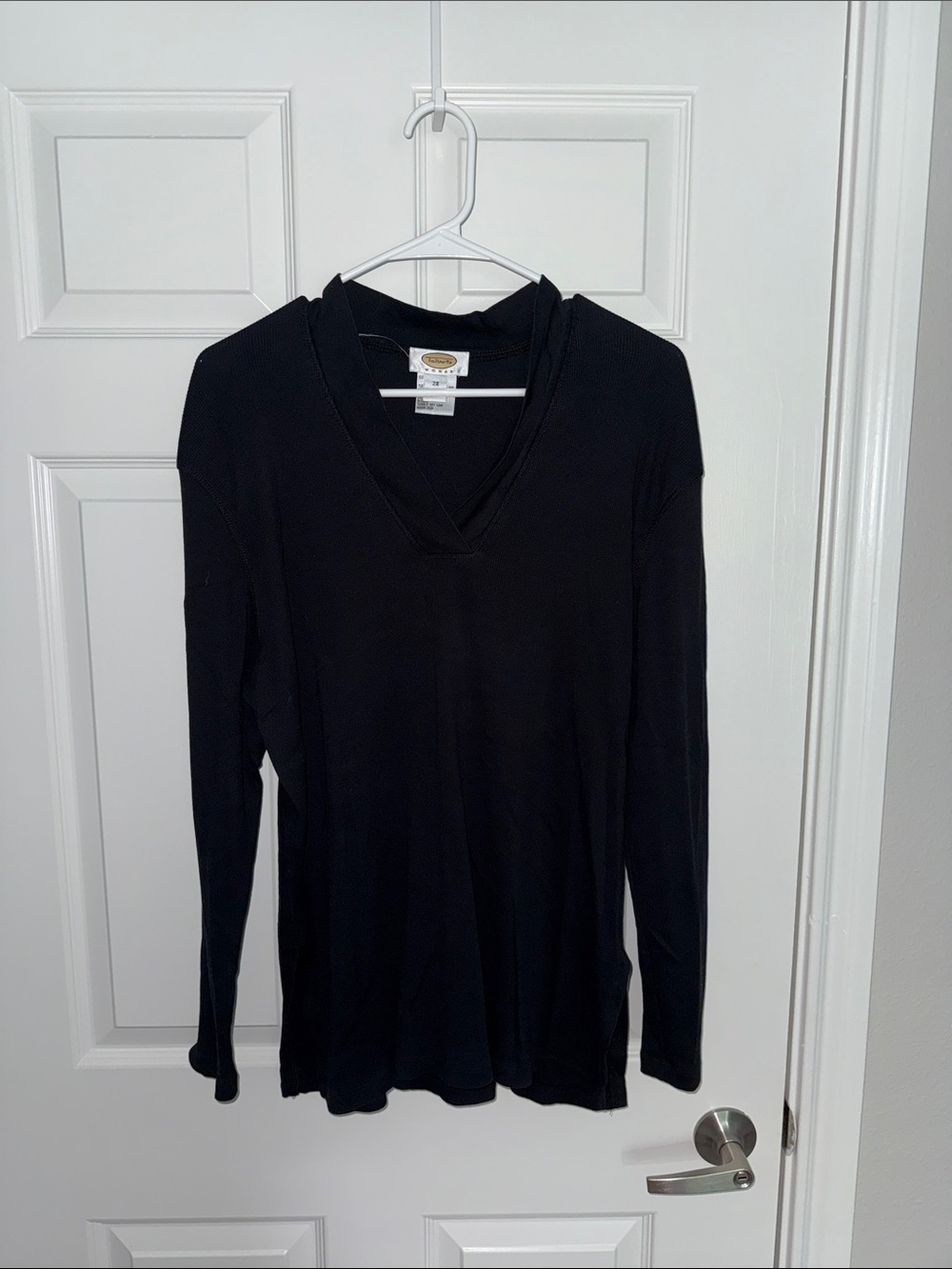 Talbots Black V-Neck Long Sleeve Tee